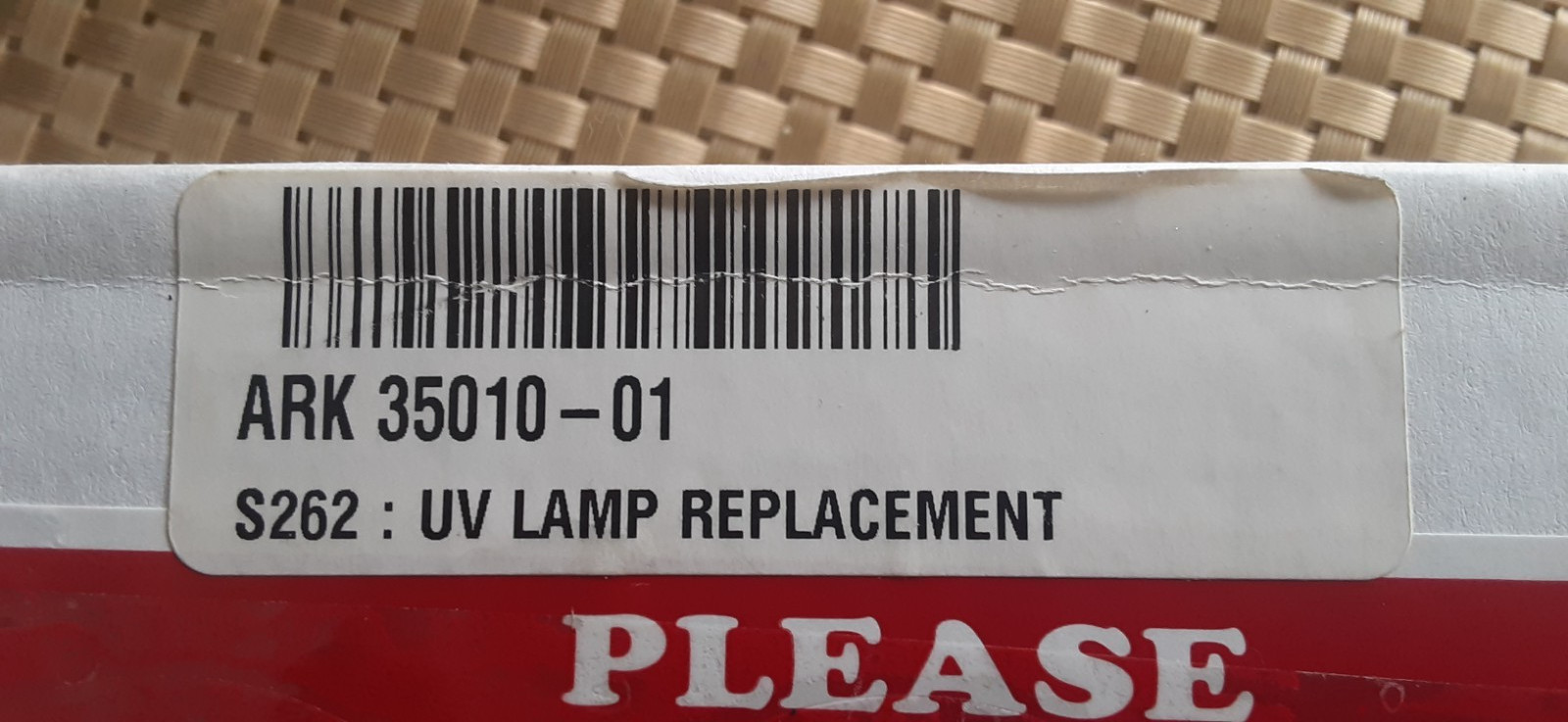 Replacement UV Lamp ARK 35010-01 s262 ( 1 New in Box)