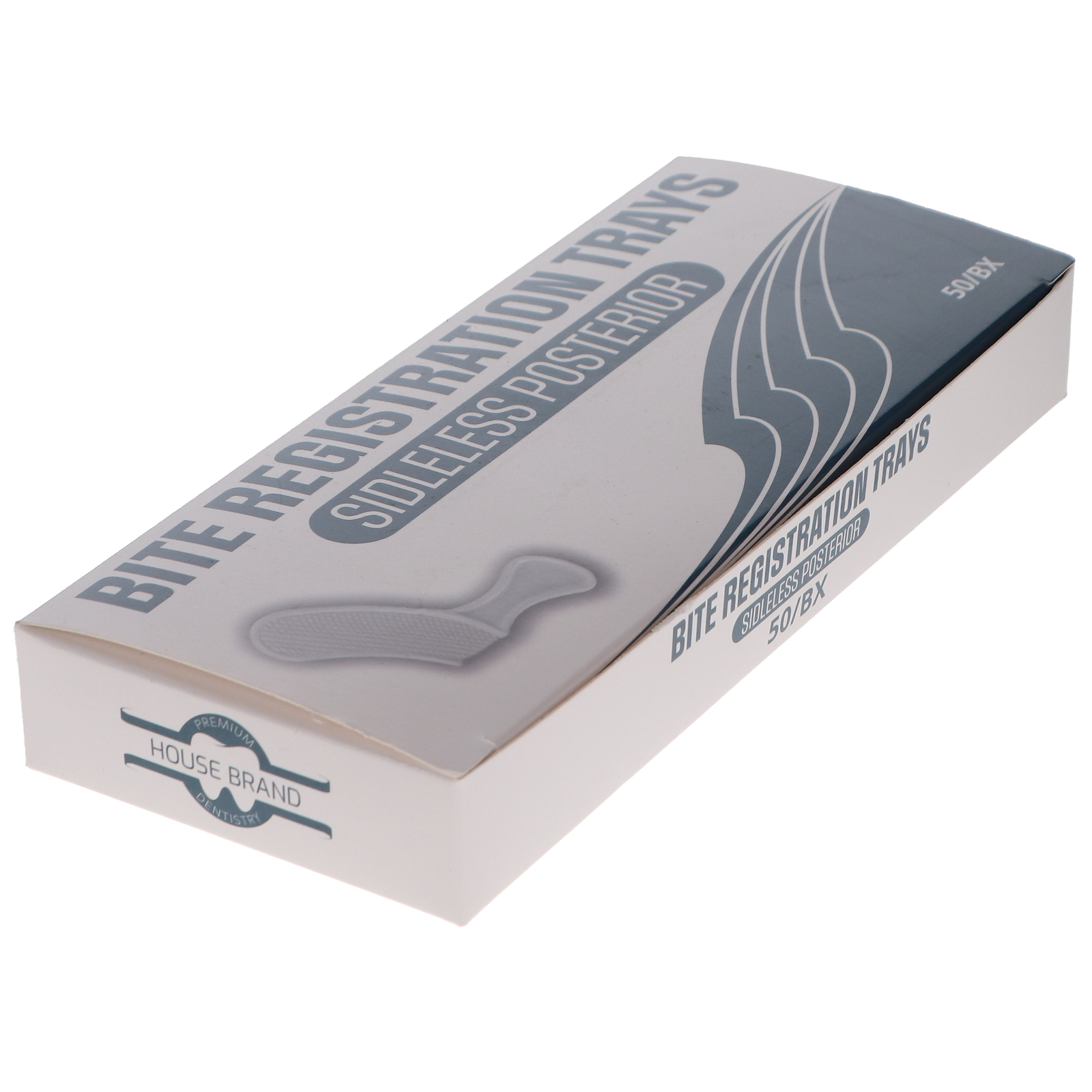 House Brand Dentistry 108119 Bite Registration Trays Sideless Posterior 50/Pk