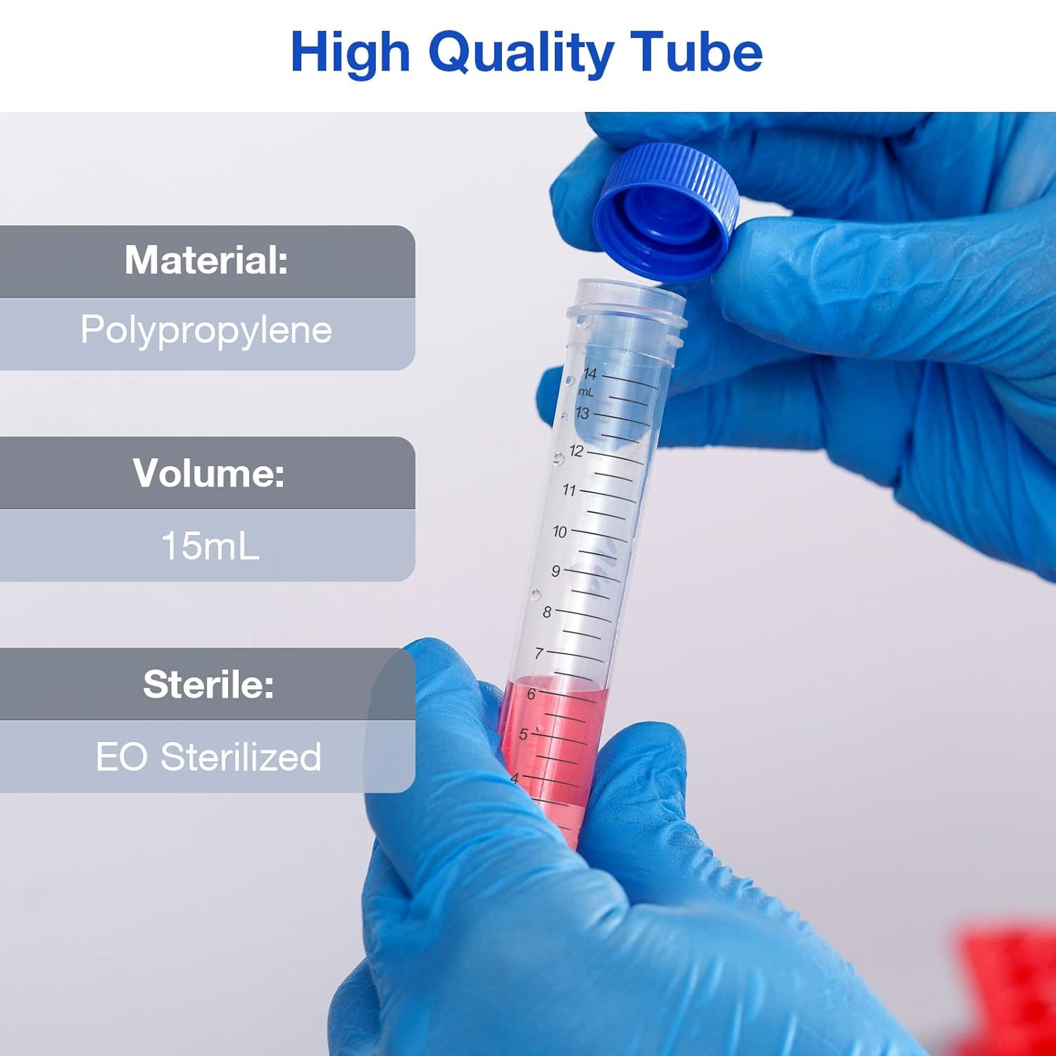 Simpure Centrifuge Tubes 15Ml, Conical Tubes Sterile 50 PCS, Polypropylene, Leak