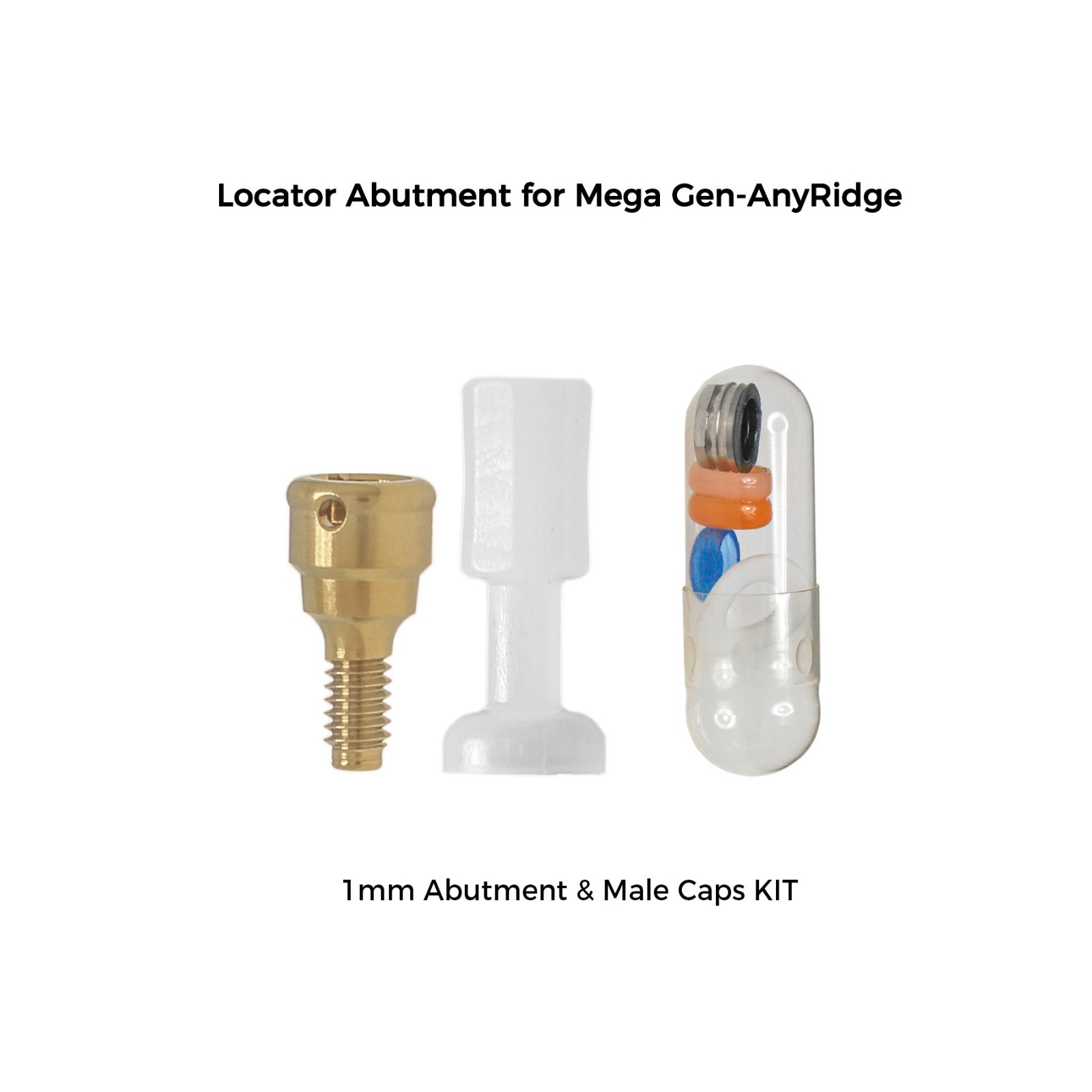 Overdenture Locator Abutments Anchor for Megagen AnyRidge Male Caps Removable