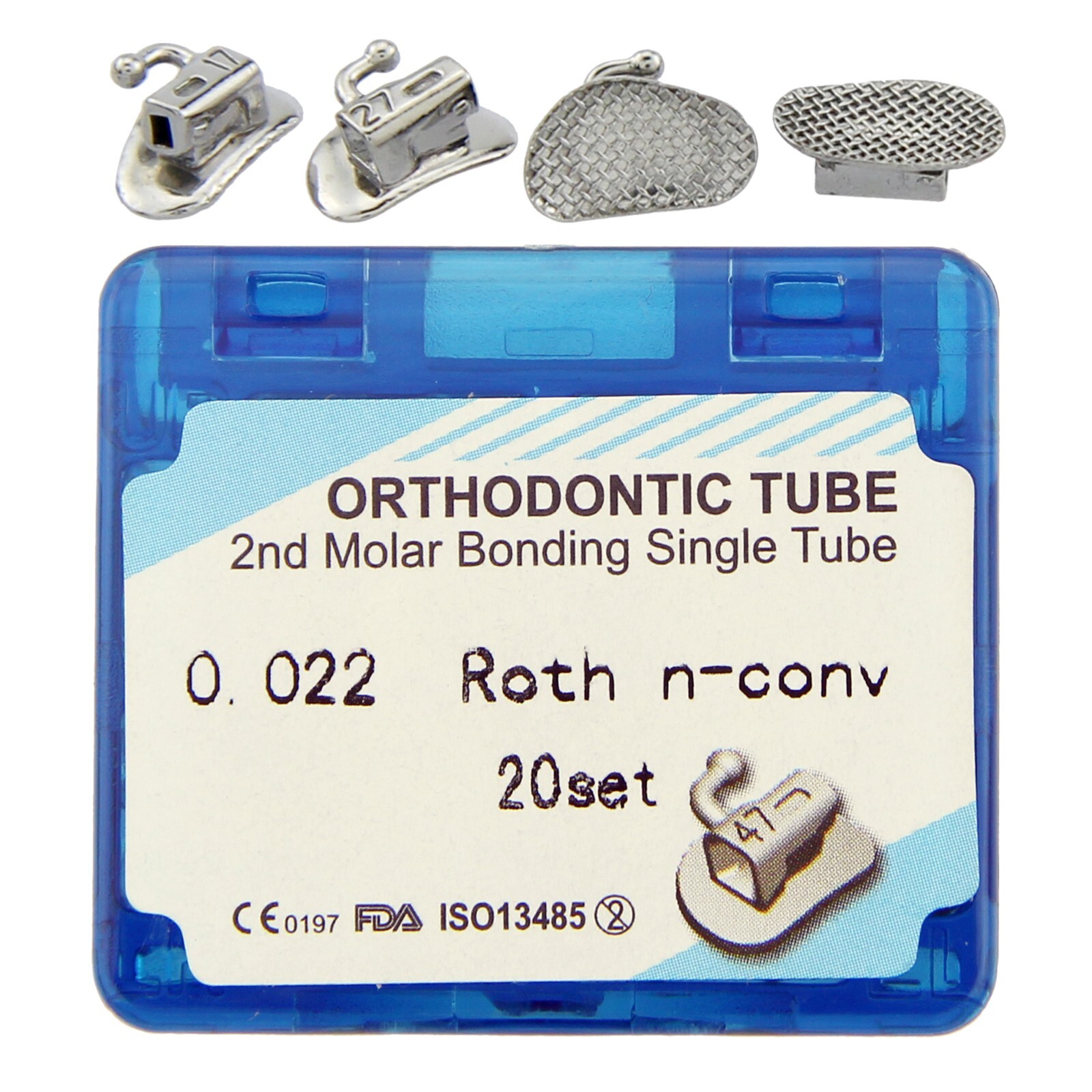 Dental Orthodontic Buccal Tubes 1st 2nd Molar Mini MBT Roth 022 Marked Laser