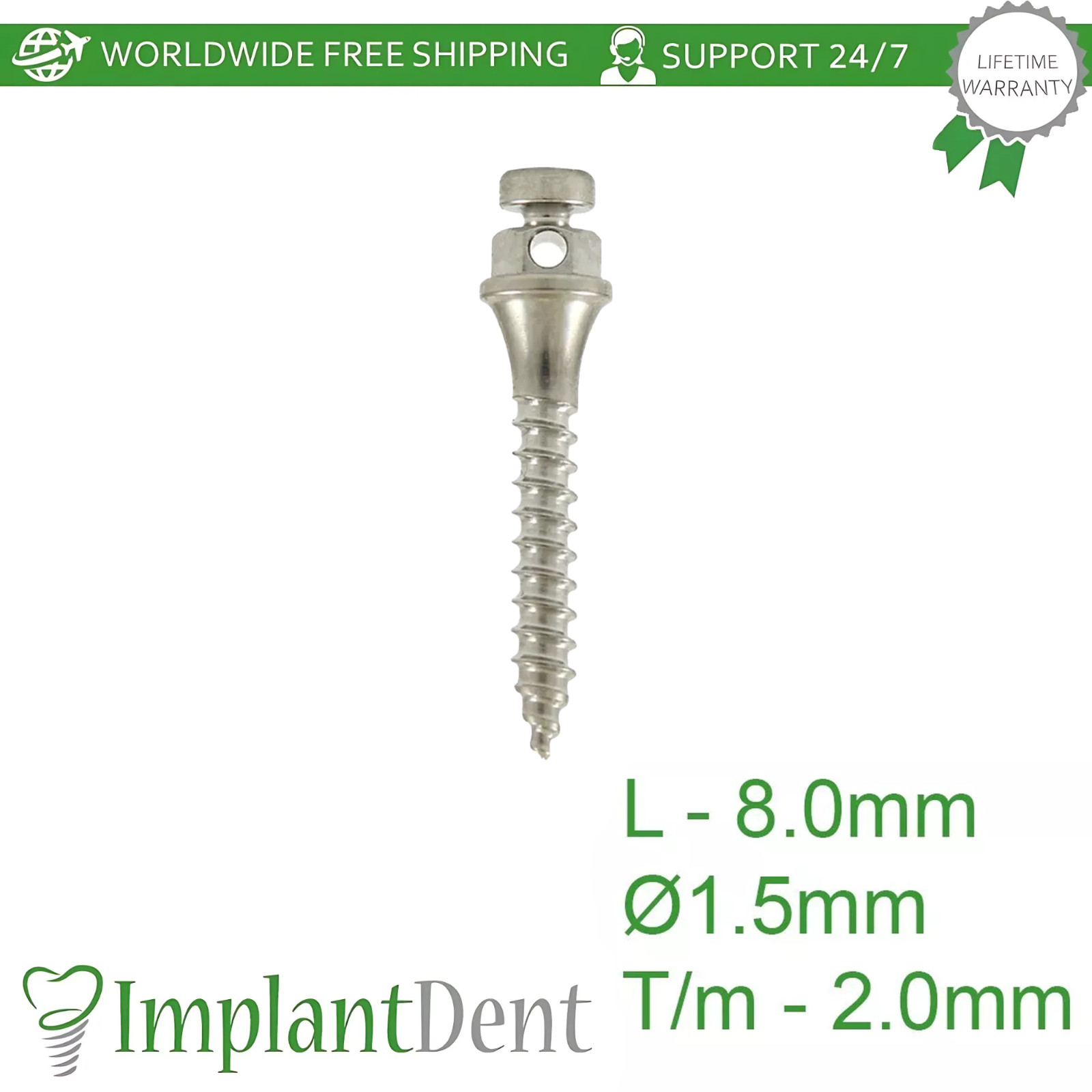 1x Dental Mini-Screw Temp Anchorage Self Drilling Titanium TADs 1.5mm