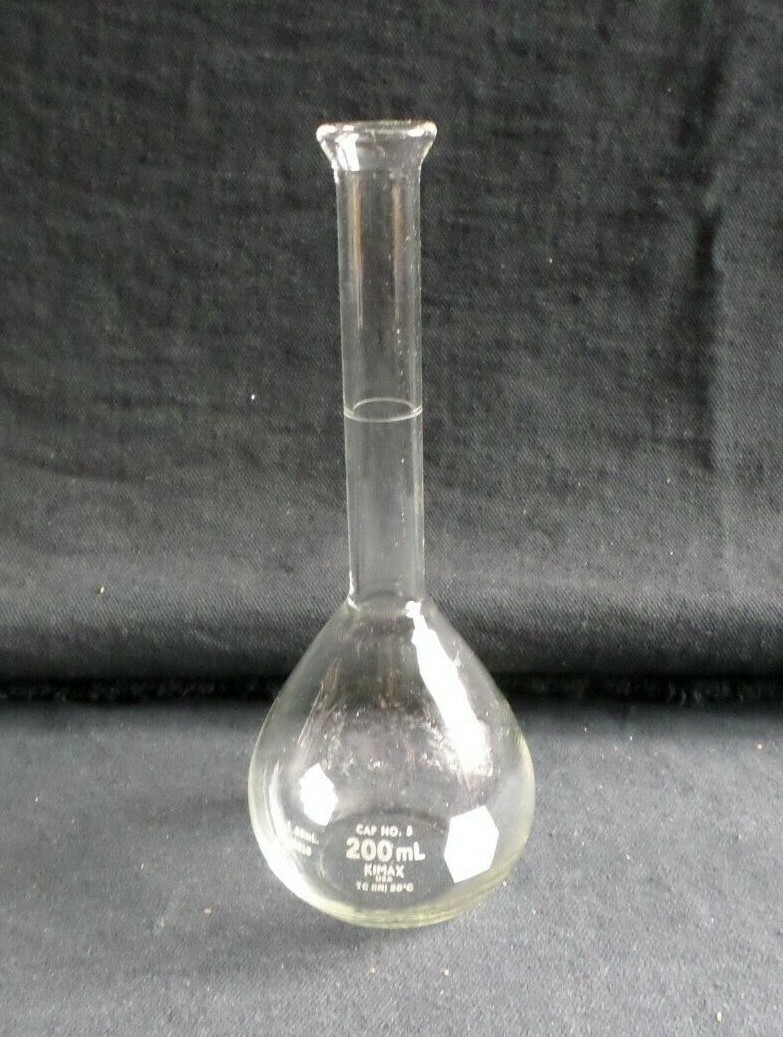 Kimble Kimax Glass 200mL TC Volumetric Flask (No Stopper), 28010