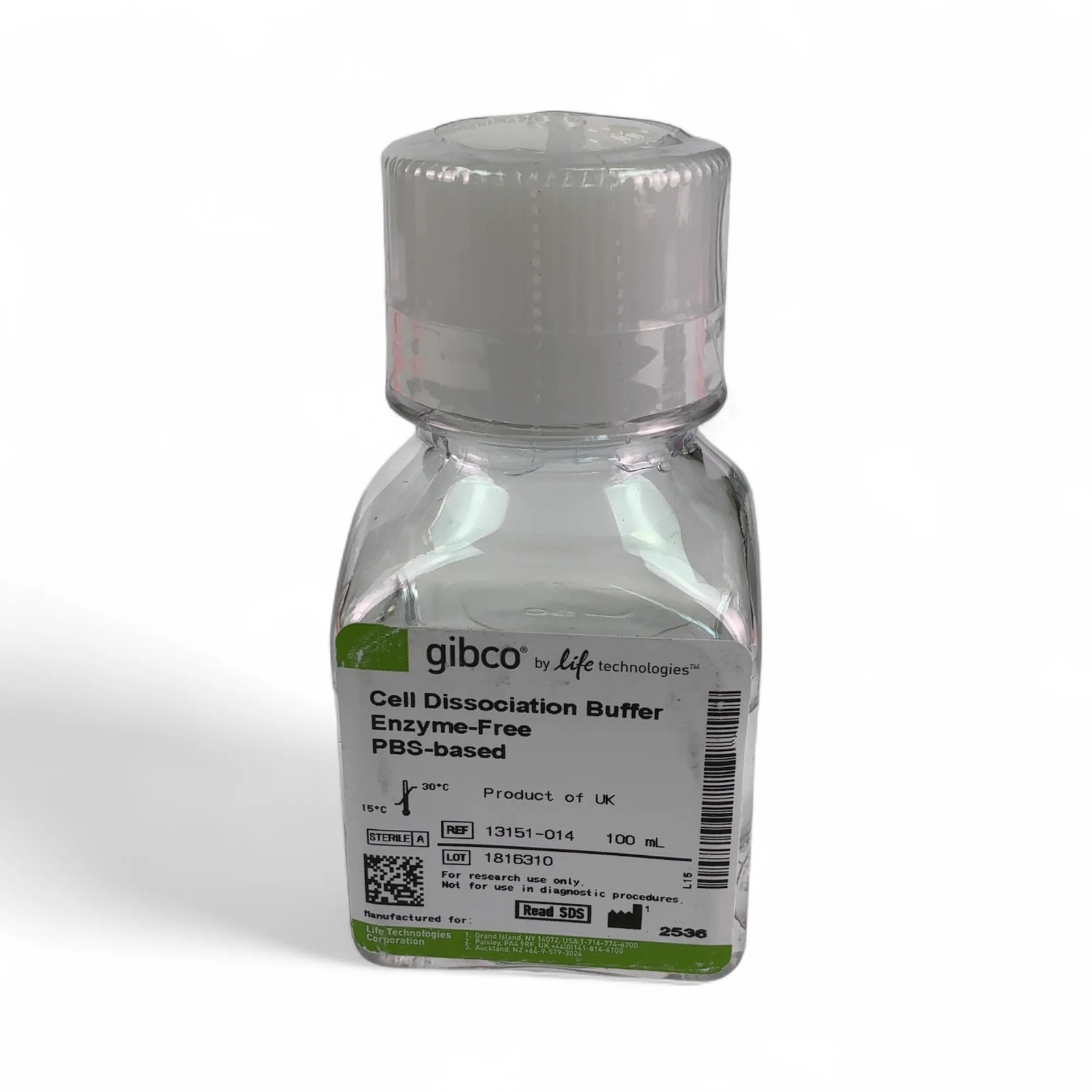 Gibco 100mL Cell Dissociation Buffer Enzyme-Free 13151-014 – 3 Bottles (BO!)