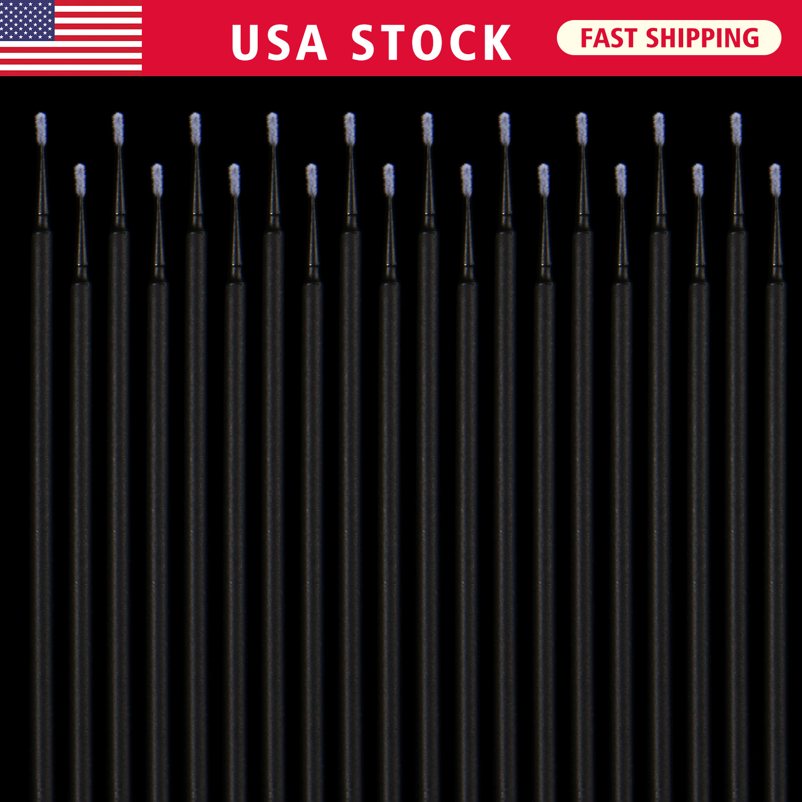 Dental Microbrush Disposable Applicators Tips Micro Brush size 1.2mm black SS