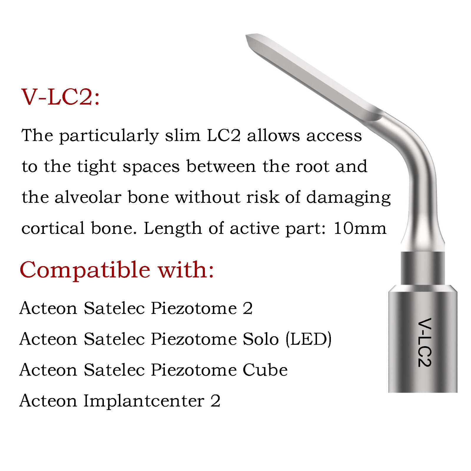 Ultrasonic Piezo Surgery Extraction Tips Kit Satelec Acteon Piezotome 2 Cube