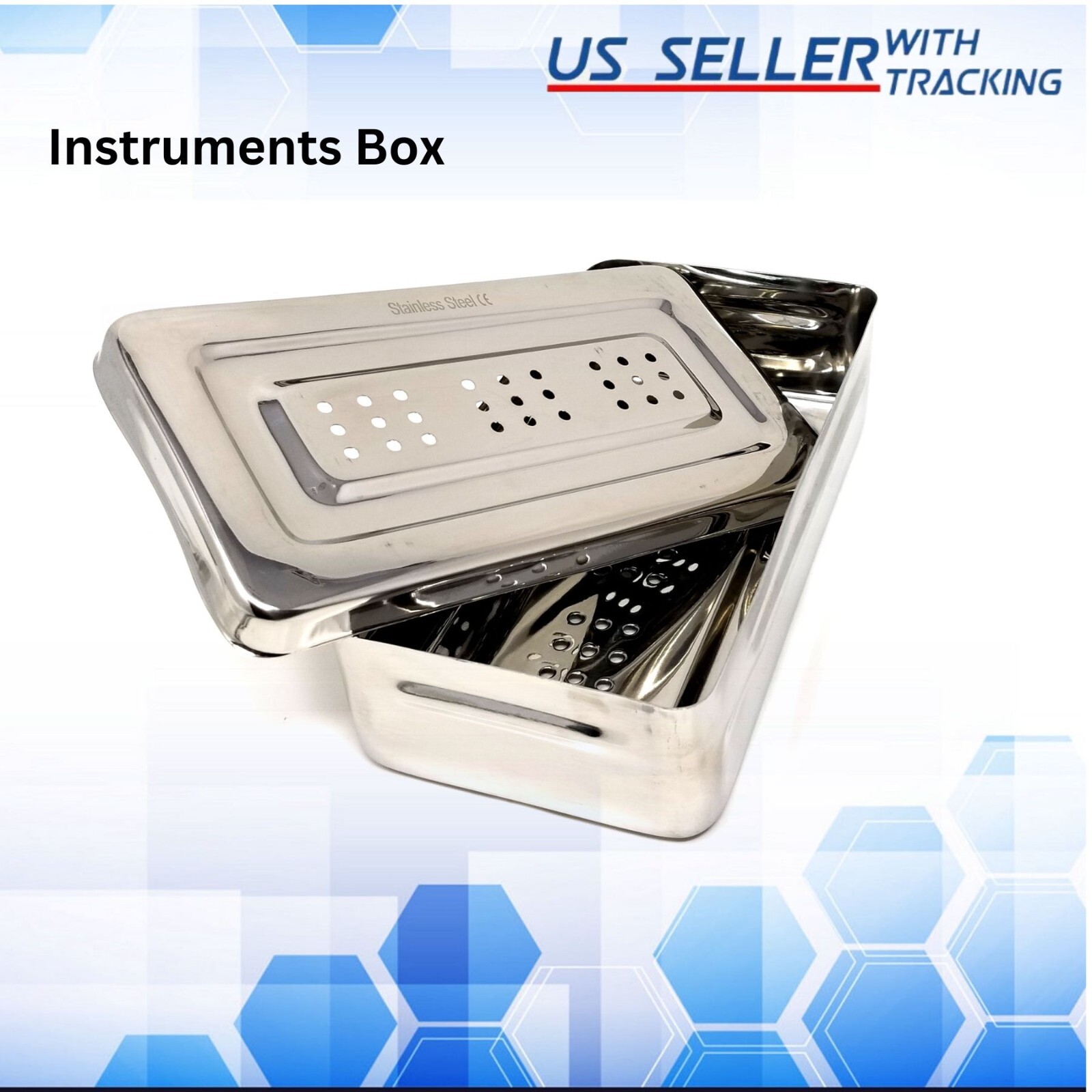 Surgical Dental Medical Vets Instrument Perforated Sterilization 8″x4″x2″ Box CE