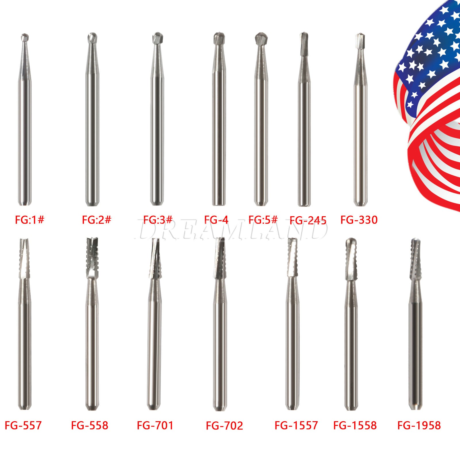Tungsten Steel Dental Burs Lab Burrs Tooth Drill For handpiece Polisher Hi-Speed