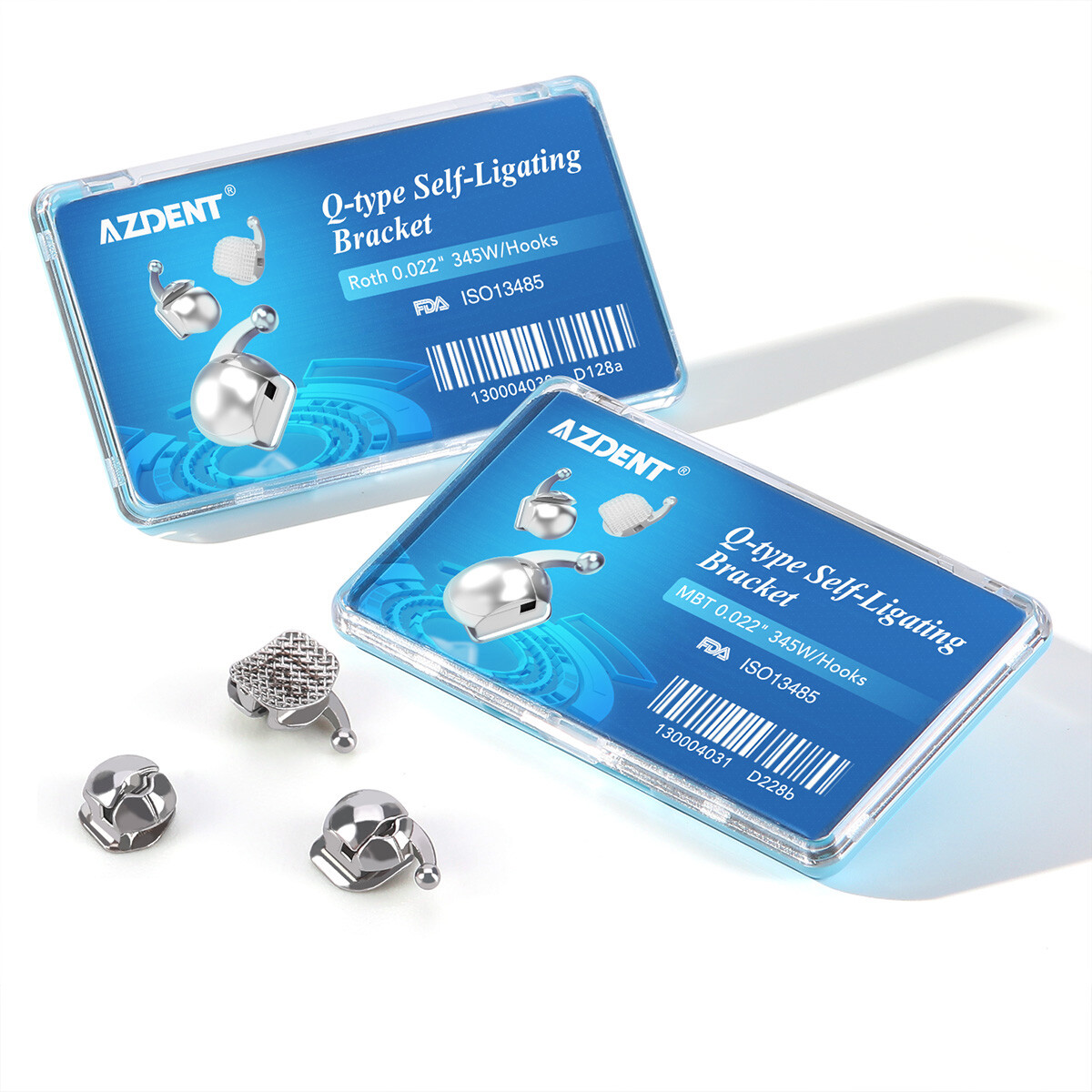AZDENT Dental Self-Ligating Bracket Buccal Tube MBT Roth 0.022 Hooks 345/Tool