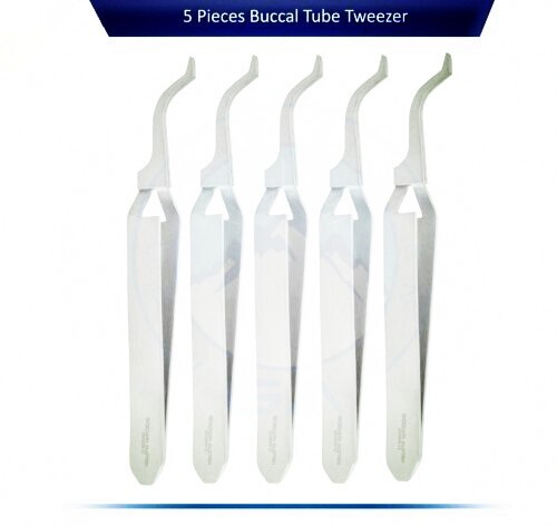 5 Pieces Dental Buccal Tube Tweezers Slim Orthodontic Bracket Holding Placing