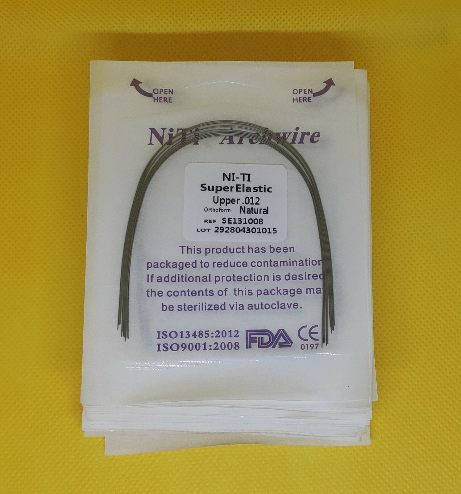 50 Packs Dental Arch Wires Orthodontic Super Elastic NITI Round Natural Form