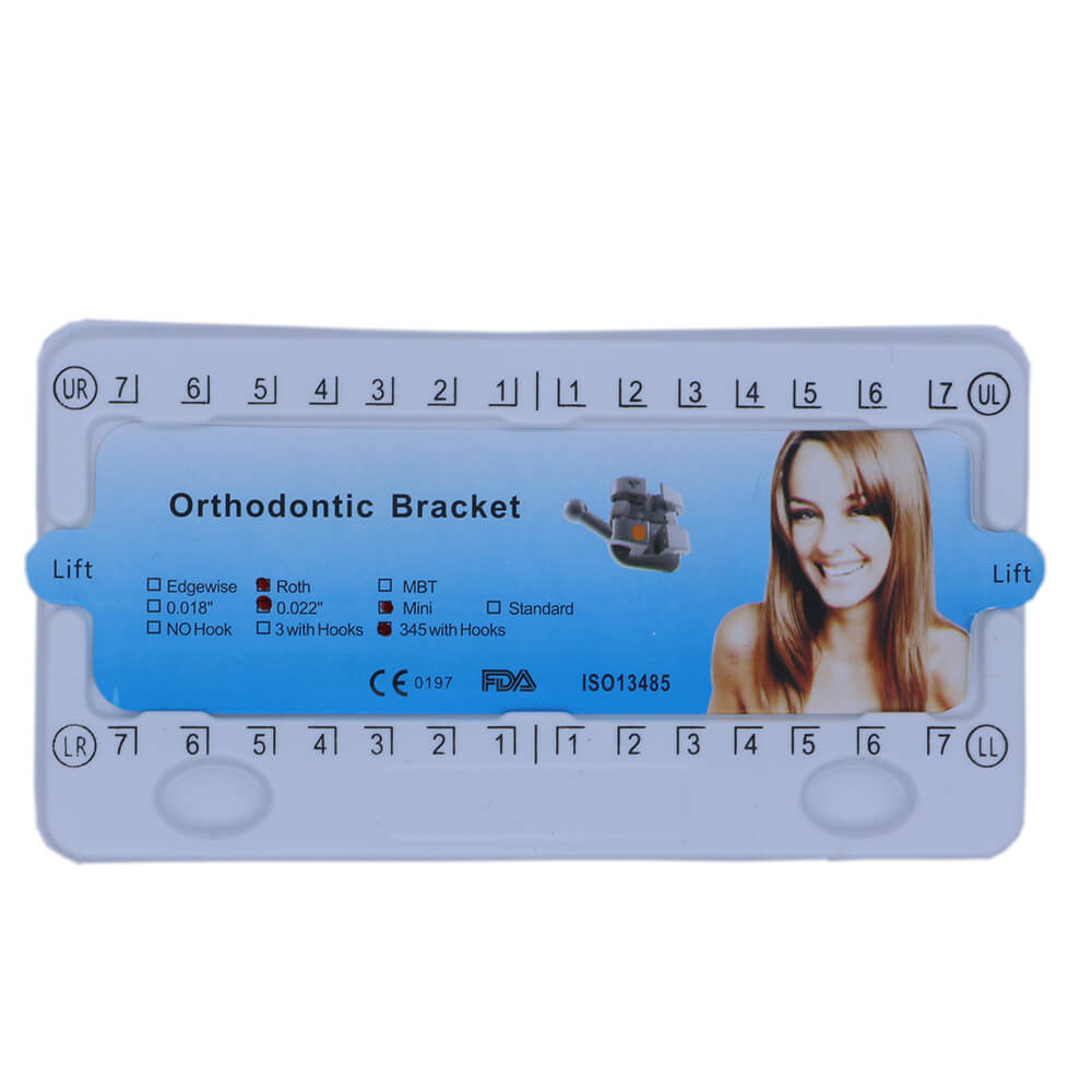 10 Packs Dental Orthodontic Brackets, Mini MBT .022, 345 Hooks, Mesh Base