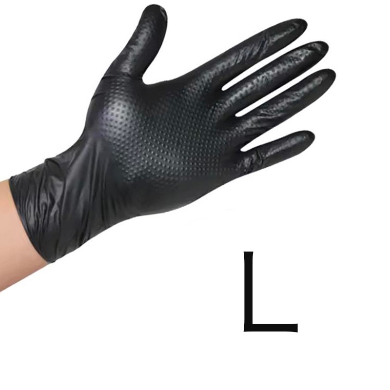 L&XL First Glove Grip Nitrile Disposable Gloves 8 Mil Raised Diamond Texture US