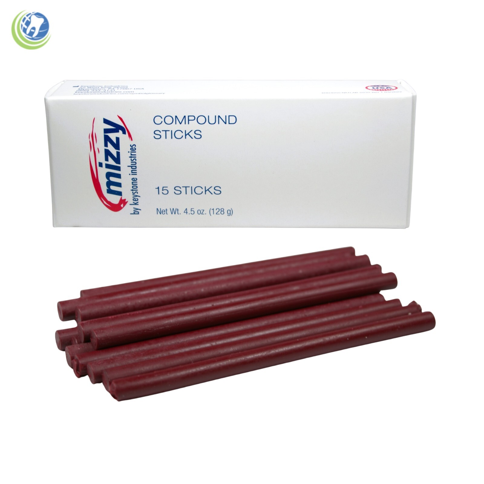 Dental Impression Red Compound Sticks by Keystone Mizzy 15 Sticks (4.5 oz)