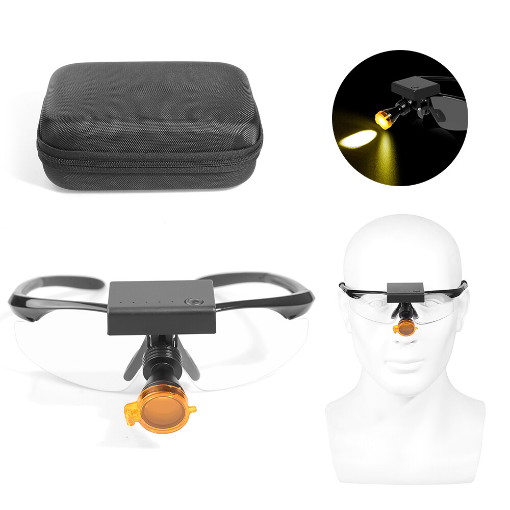 5W Wireless Dental LED Headlight Surgical Headlamp with Normal Glasses DY-011-F