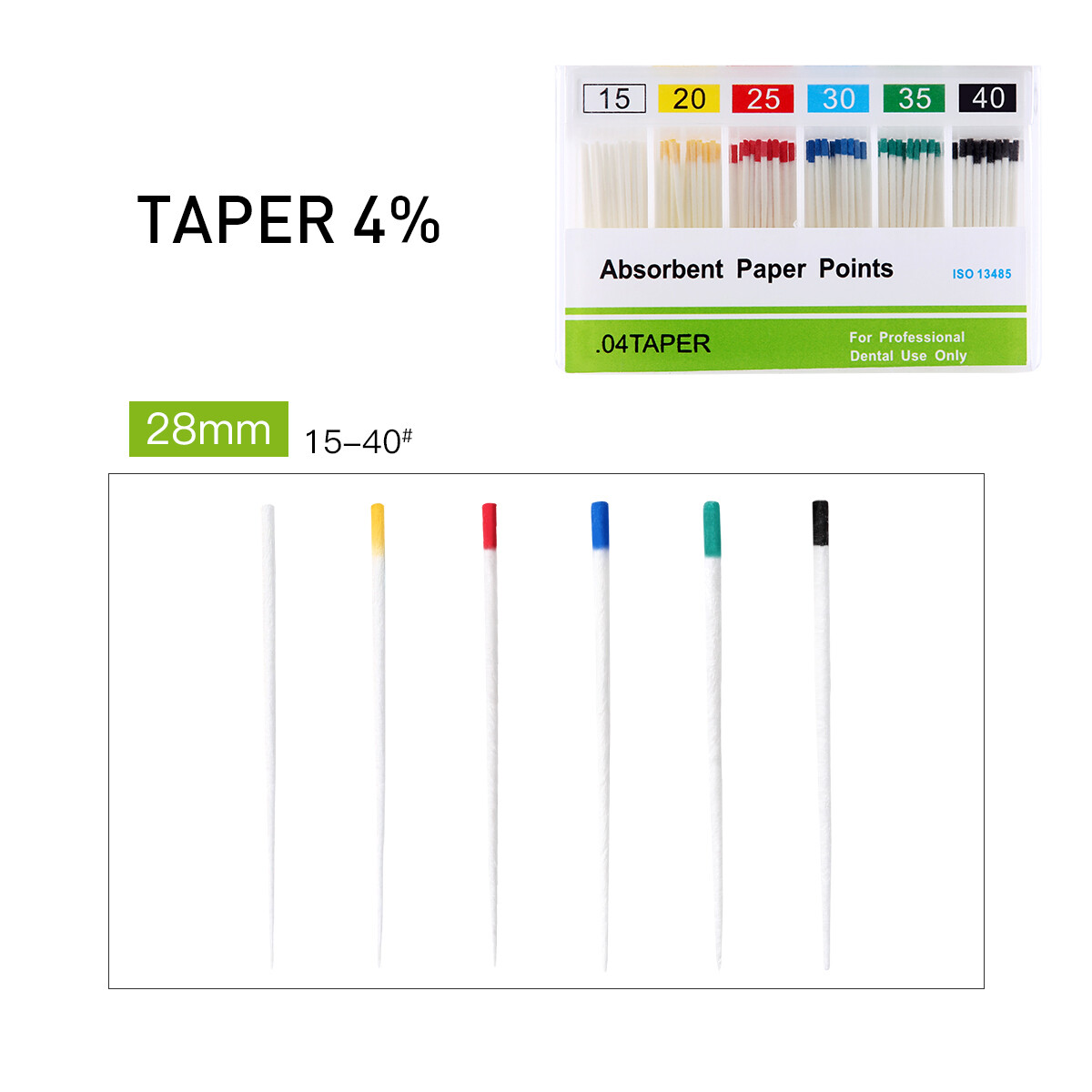 AZDENT puntas de papel endodoncia dental 0.04 Taper 15#-40# 100pcs/pack