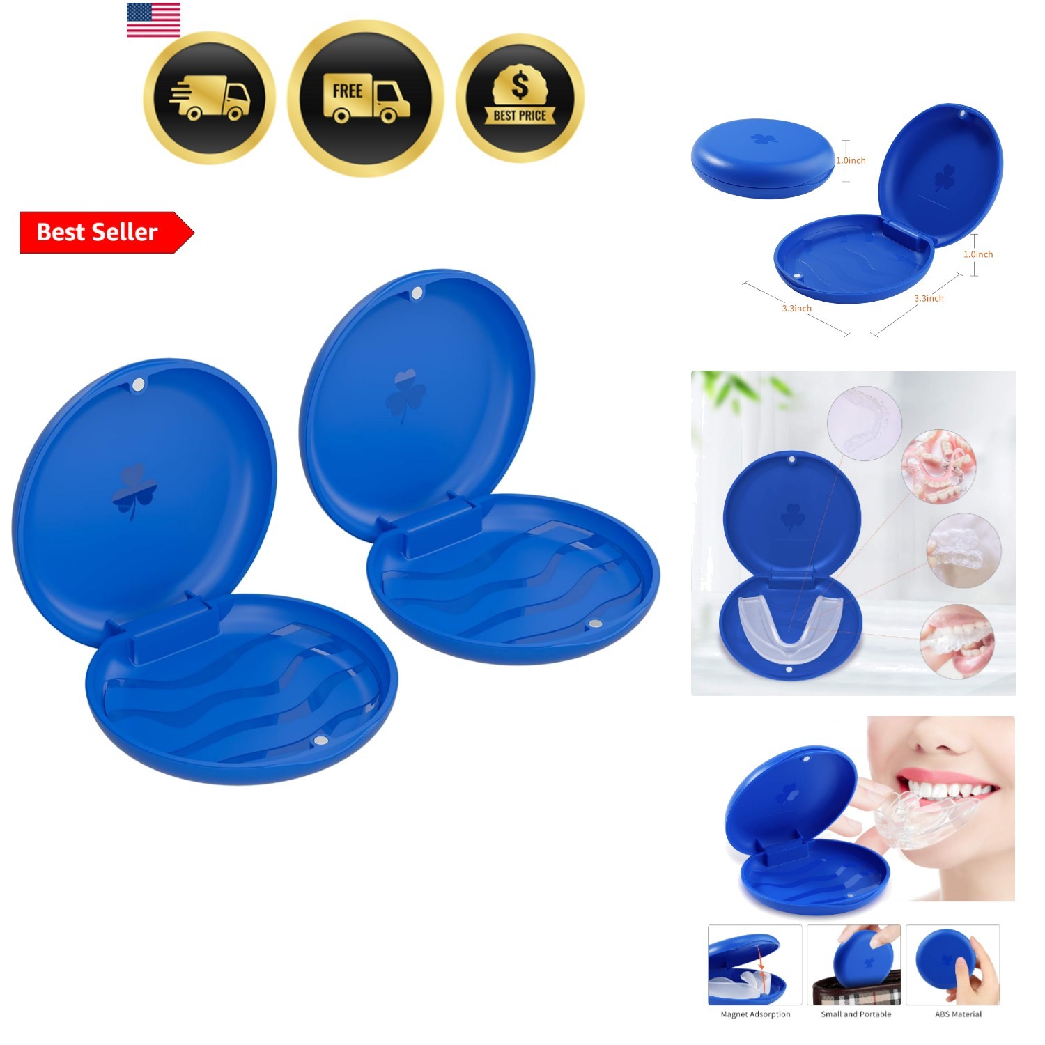 2 Pack s,Solid Orthodontic s Blue