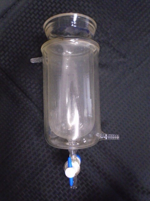 Lab Glass 1600mL Jacketed Reaction Vessel Body 8mm PTFE Stpck 13mm Sidearms