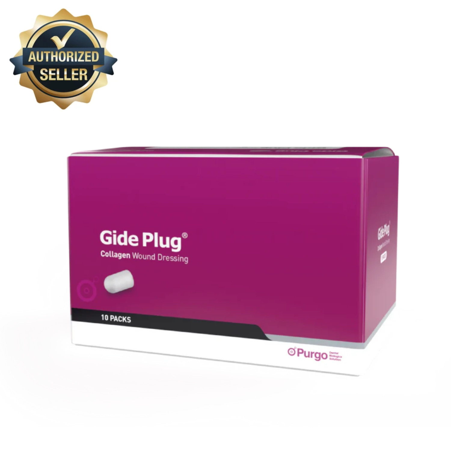 Purgo Gide Plug Absorbable Collagen Wound Dressing 10mm x 20mm, 10/Pk #HAD001020
