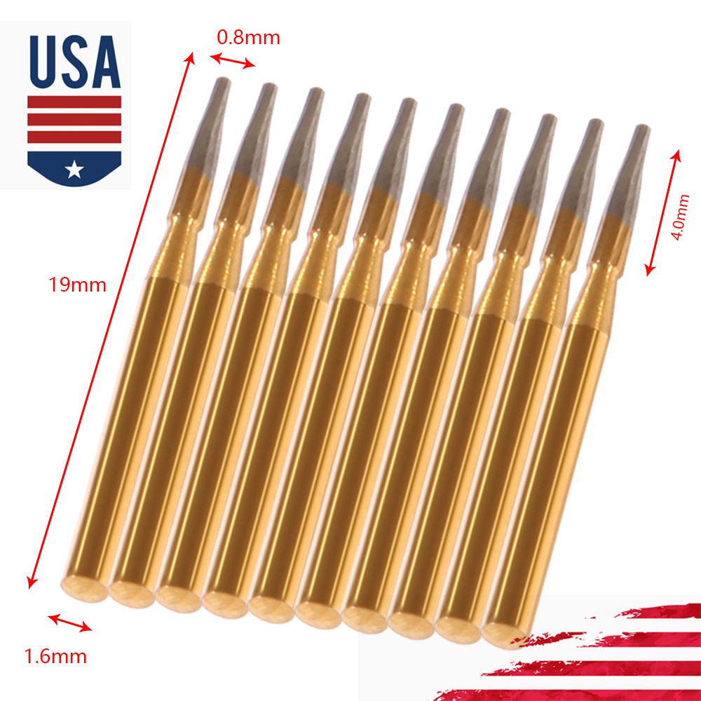 Dental Burs Tungsten Carbide Trimming Finishing FG Titanium Plated 19/21/23mm
