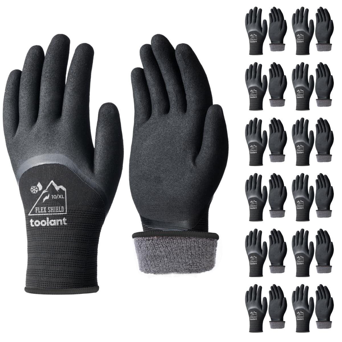 Toolant 12 Pairs Winter Work Gloves For Men 3/4 Waterproof Freezer Gloves