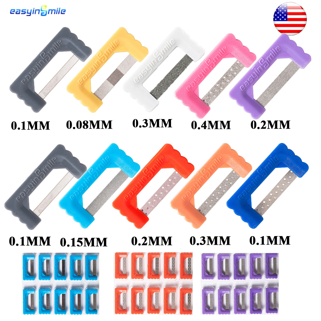 Dental Interproximal Enamel polishing Strips Orthodontic IPR Reduction Strip Kit
