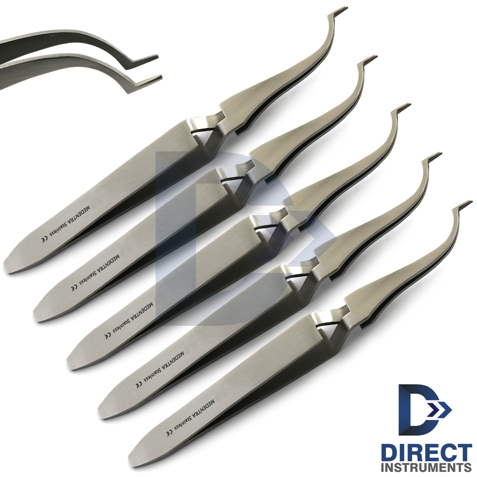 5 Pieces Dental Buccal Tube Tweezers Slim Orthodontic Bracket Holding Placing CE