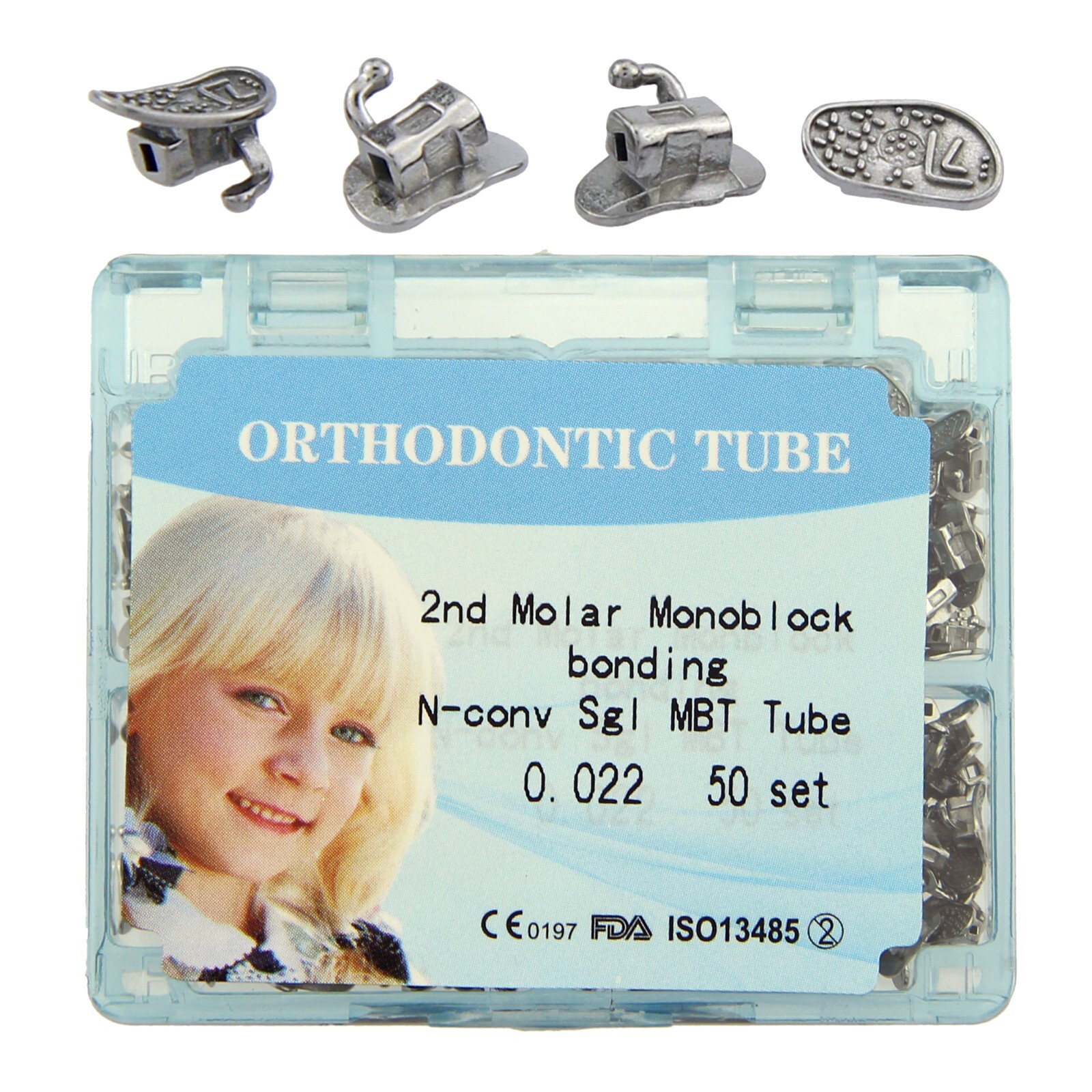 Dental Orthodontic Buccal Tubes 1st 2nd Molar Bracket Roth MBT 022 Bondable Mesh