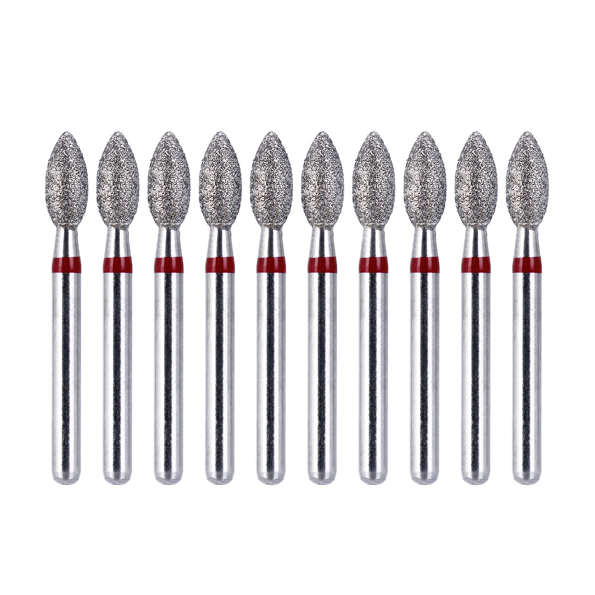 AZDENT Dental FG Diamond Bur Football Shape Egg Fine Grit Red High Speed