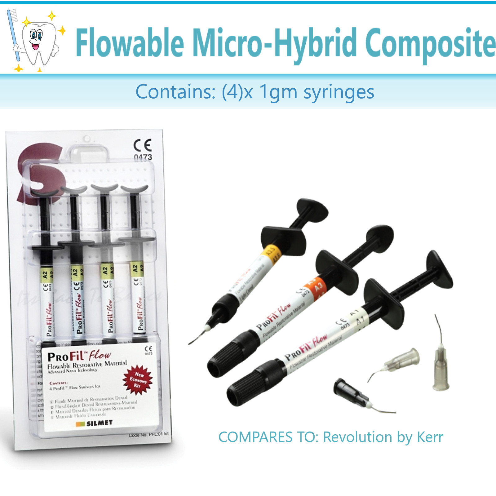 ProFil Flow Flowable Micro-Hybrid Composite 4/pk – Dental Kerr Revolution Type