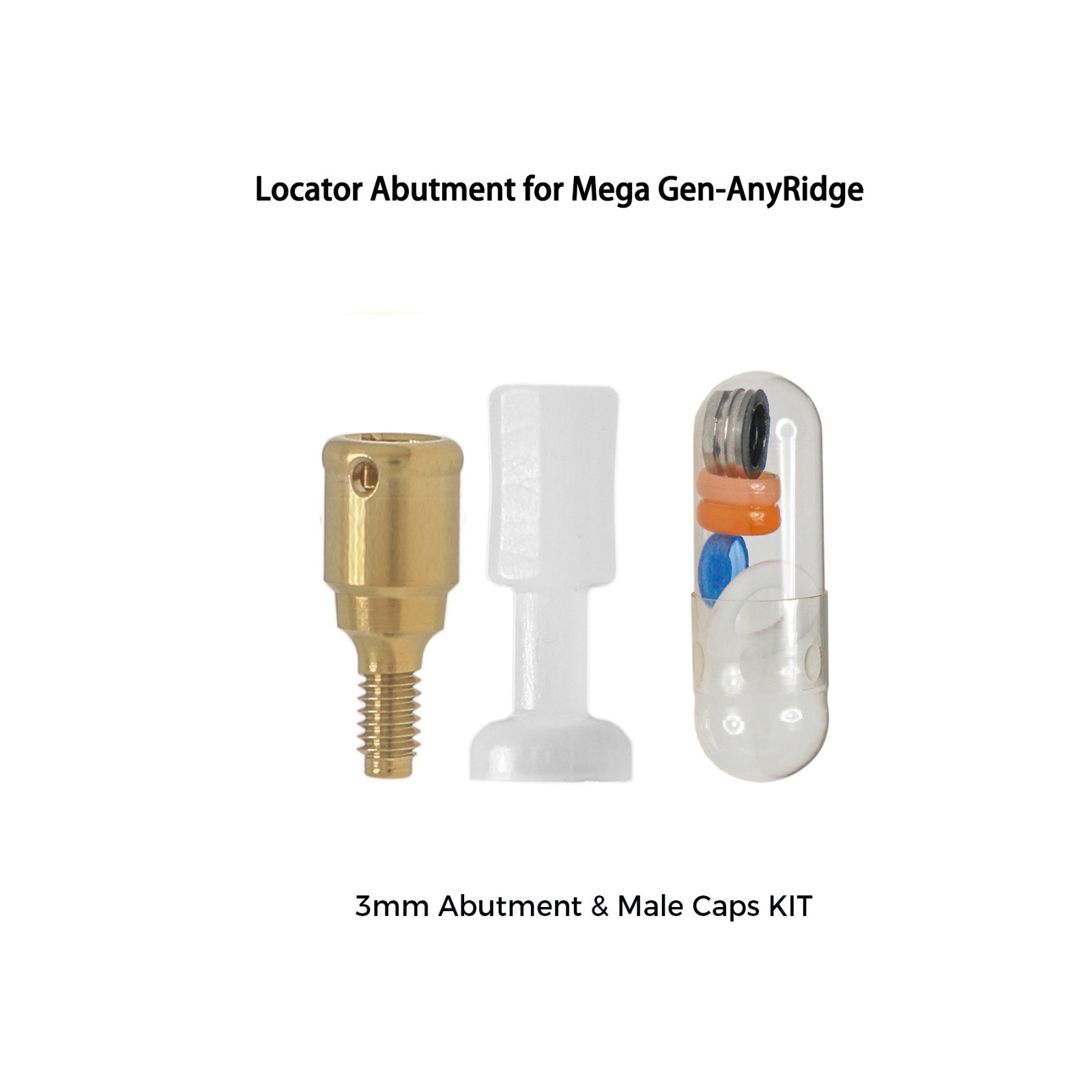 Overdenture Locator Abutments Anchor for Megagen AnyRidge Male Caps Removable