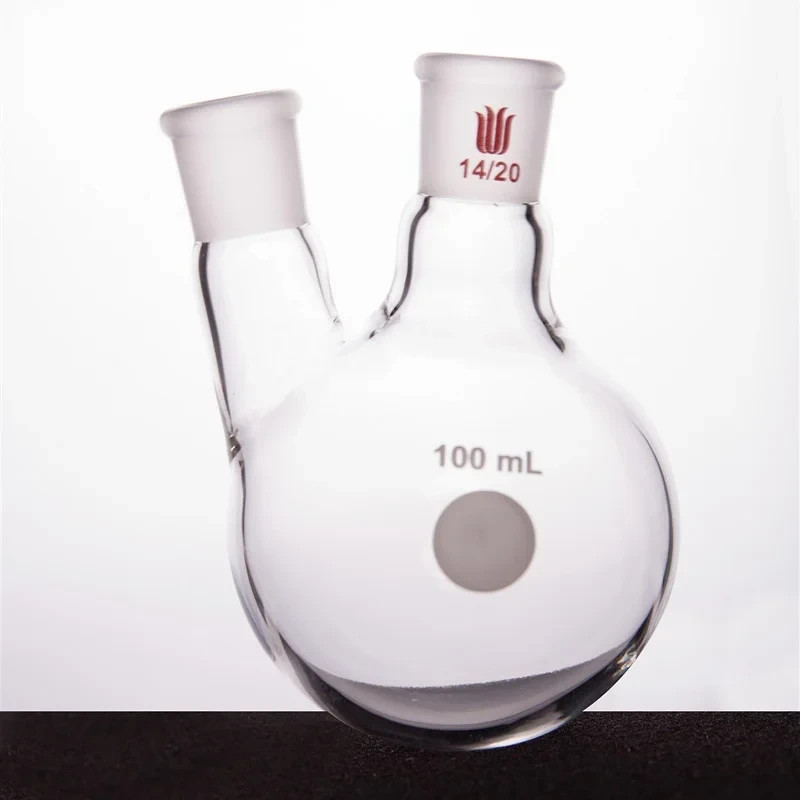 24/40 Two-Neck Round Bottom Flask Thick-Wall Borosilicate Glass 100mL 250mL Lab