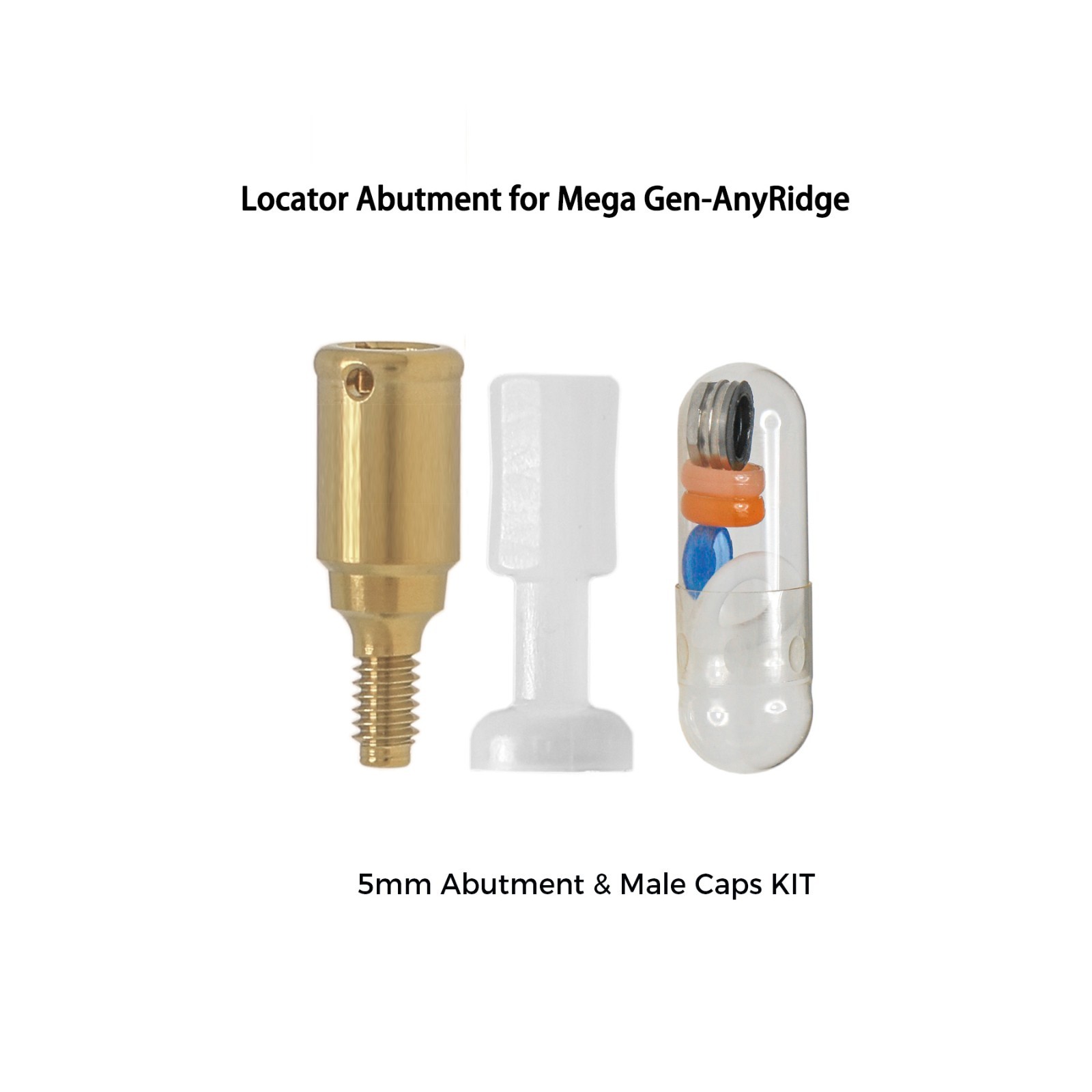 Overdenture Locator Abutments Anchor for Megagen AnyRidge Male Caps Removable