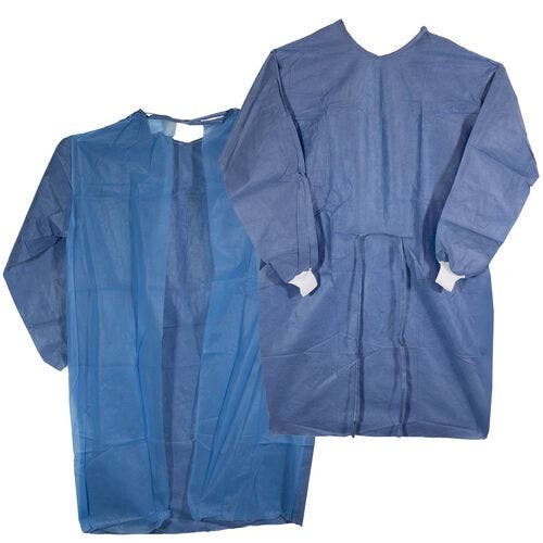House Brand Dual Fabric Cover Gown, , Regular, 50/Case, Blue