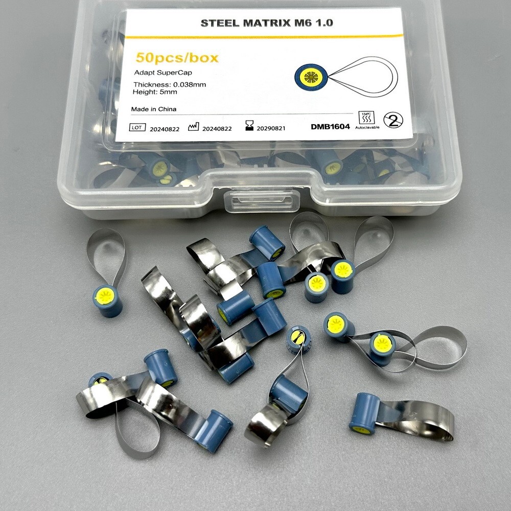 Dental Adapt SuperCap Steel Matrix M6 Matrices 50Pcs/Box Thickness 0.03/0.038mm