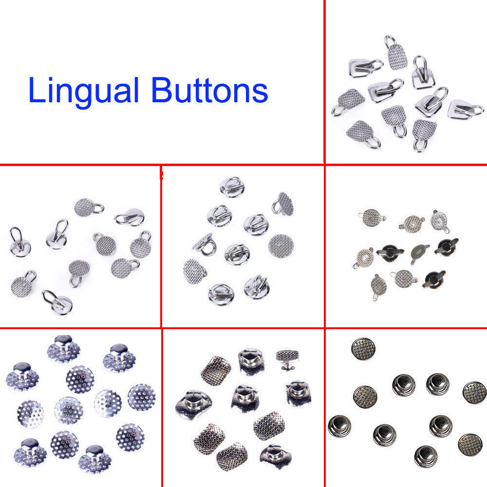 Dental Orthodontic Lingual Buttons Bondable MIM Traction Hook Round/Rectangular