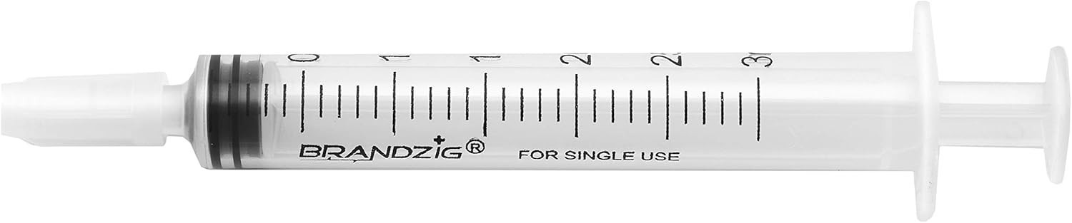 3ml Syringe With Cap 100 Pack | Oral Dispenser Without Needle, Luer Slip Tip