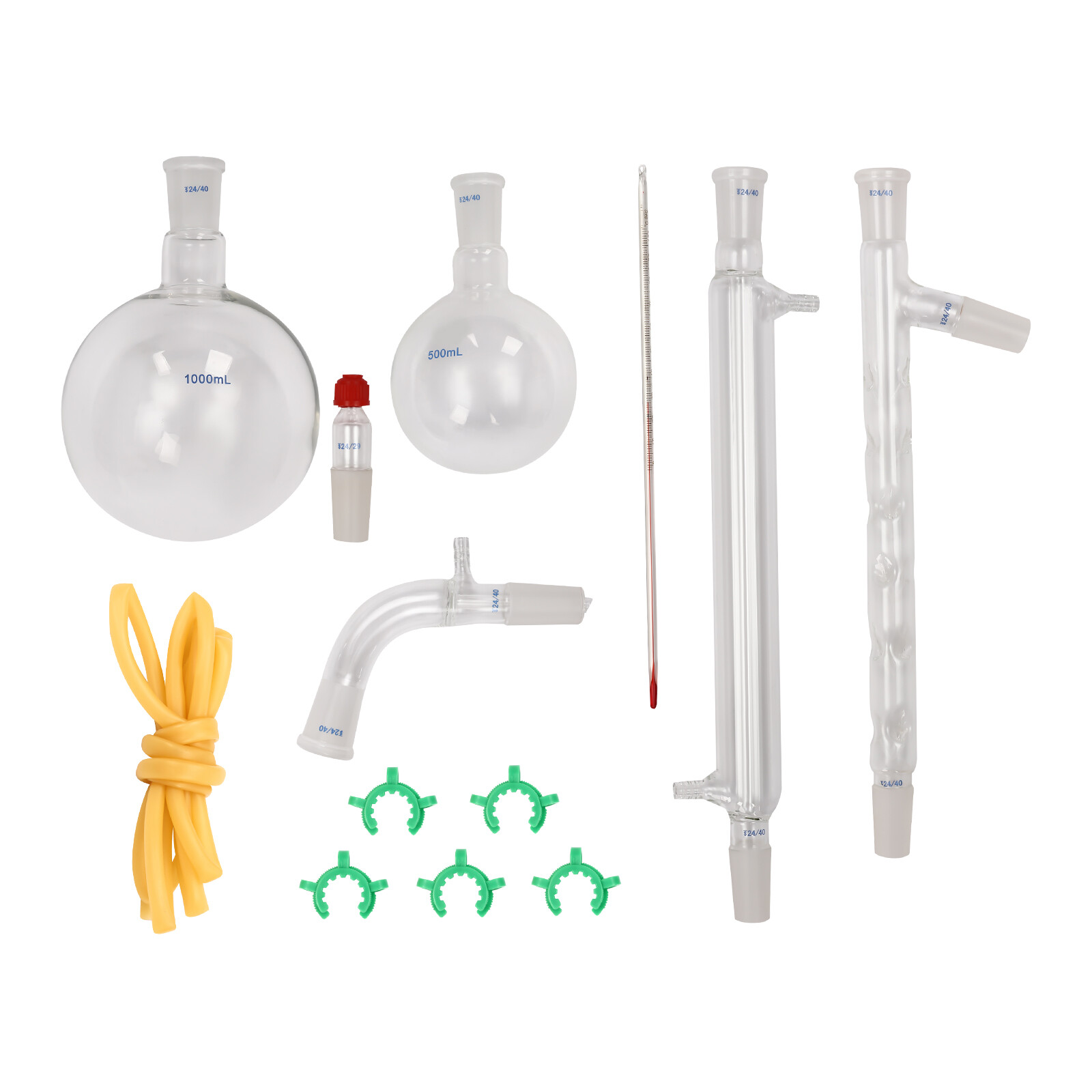 13 PCS Lab Chemilcal Unit 24/40 Joints Glass Organic Chemistry Lab Glassware Kit
