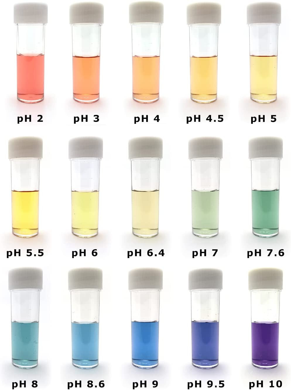 pH Indicator Test Drops, pH 2.0-10.0, 0.5 pH Intervals, 100 Tests