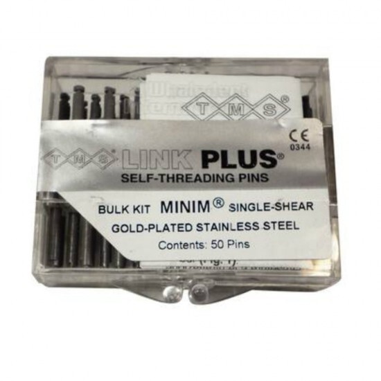 Coltene TMS LINK PLUS Bulk Kit, Minim Silver, Gold-Plated Stainless, 2in1 100 Pc