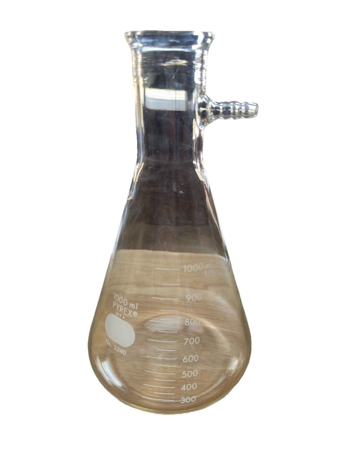New Flask Corning Pyrex 5340-1L 1L Erlenmeyer Narrow Mouth Heavy Rim Graduated
