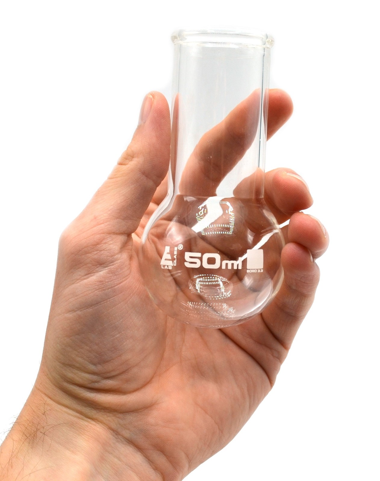 Boiling Flask 50mL Round Bottom Borosilicate Glass Lab Flask