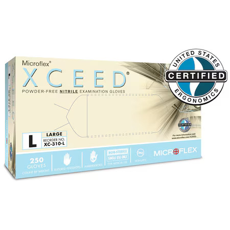 Ansell Xc-310 Xceed Xc-310, Disposable Gloves, 2.8 Mil Palm, Nitrile,