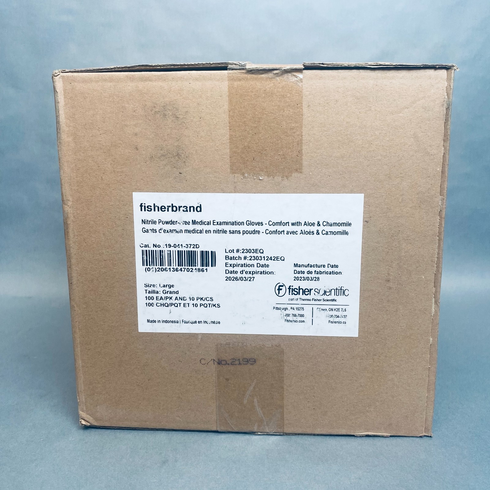 Fisherbrand Nitrile Gloves L Powder Free with Aloe 10 Boxes of 100 Gloves Each