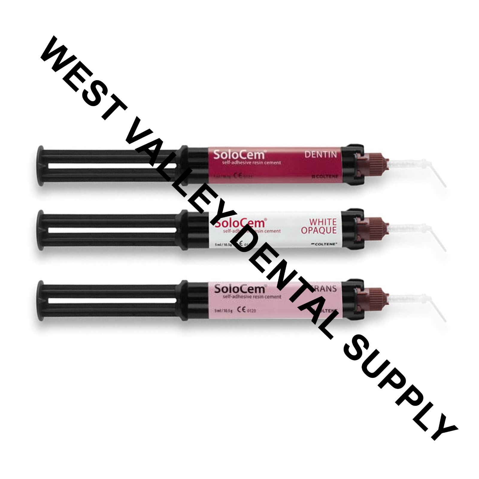 SoloCem Resin Cement, Translucent, Dual-Cure Refill 5mL Syringe +10 Mixing Tips