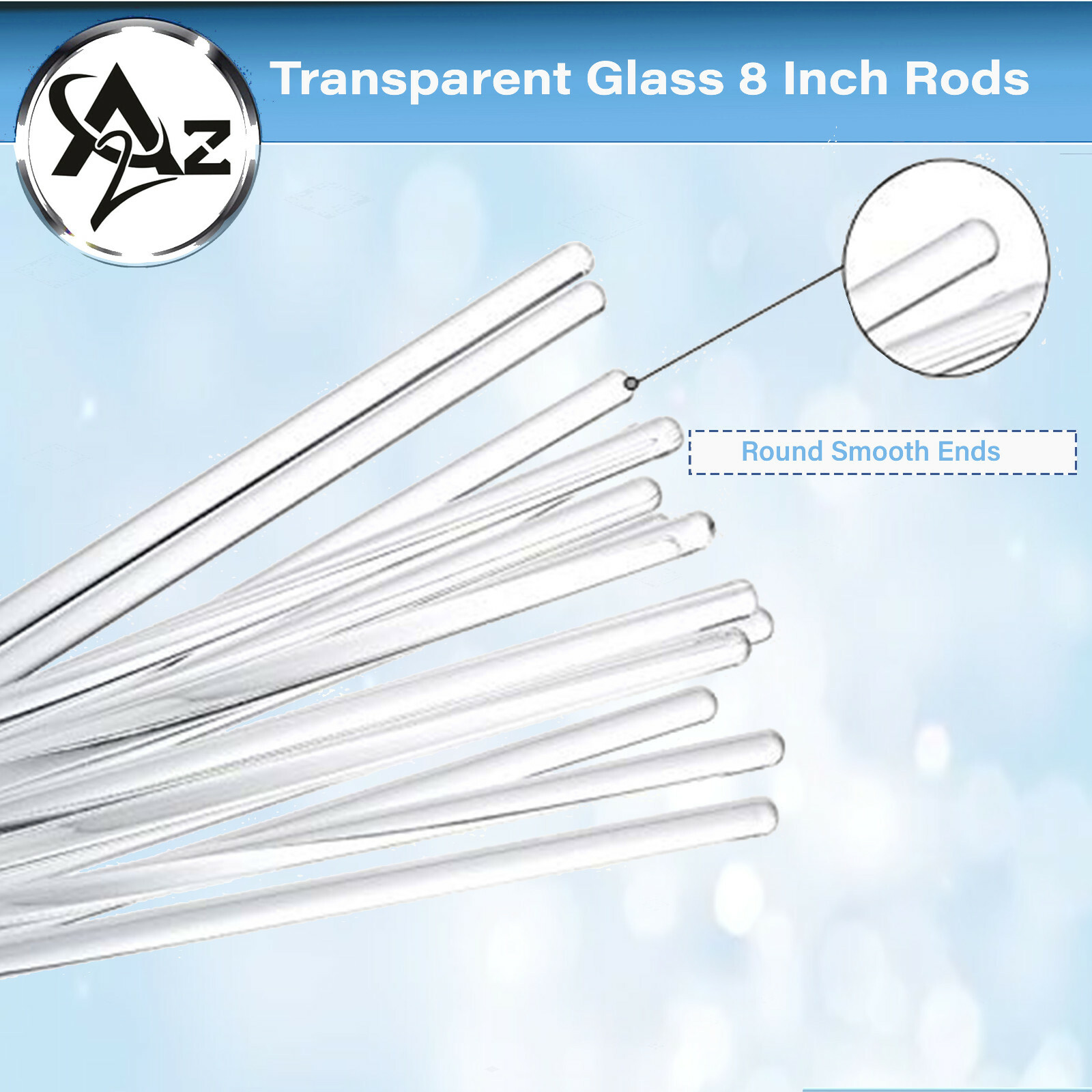 12PCS Glass Stirring Rods for MEdical Lab Use Science Lab Experiment Tool 8”