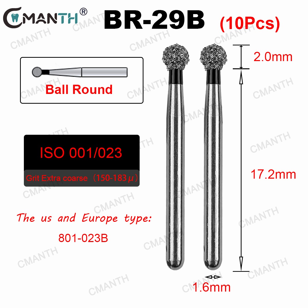 155 Type Dental Diamond Burs Friction Grip FG High Speed Bur TF BR EX 10Pcs/Pack