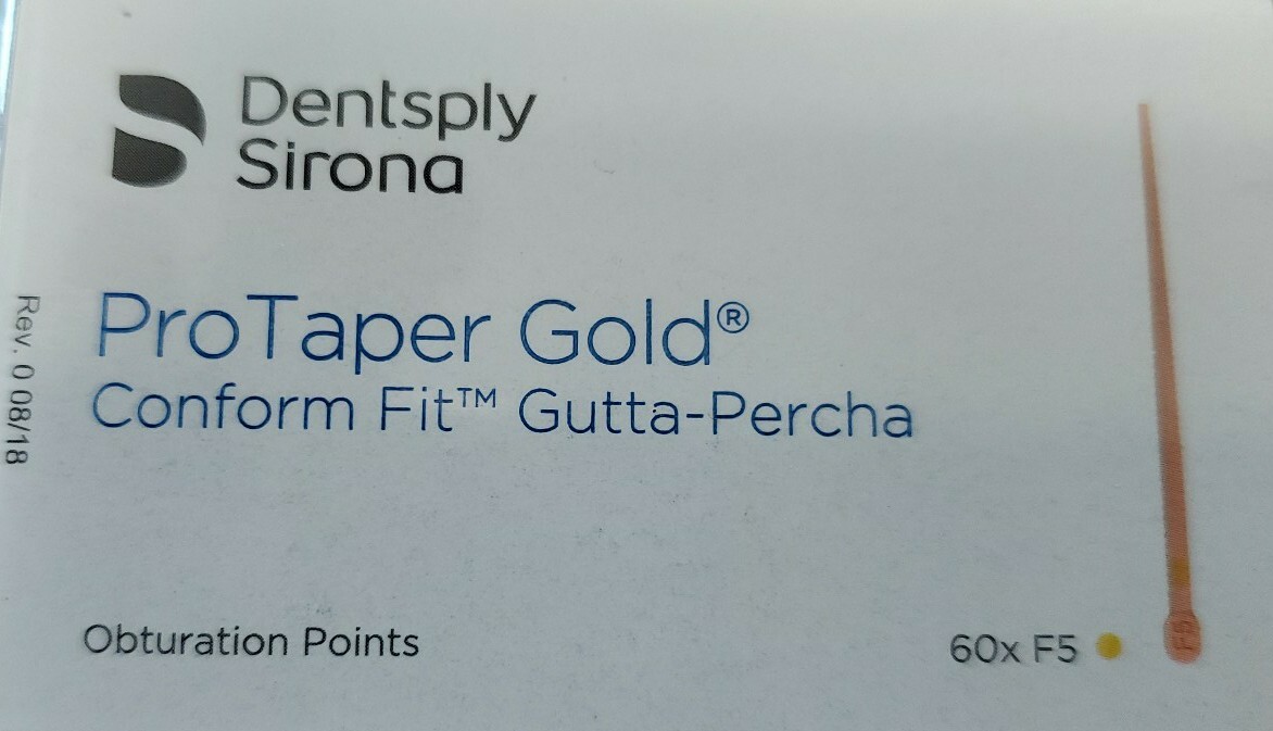 Protaper Gold F5 Gutta Percha Points Dentsply Tulsa Box of 60 Dental Universal