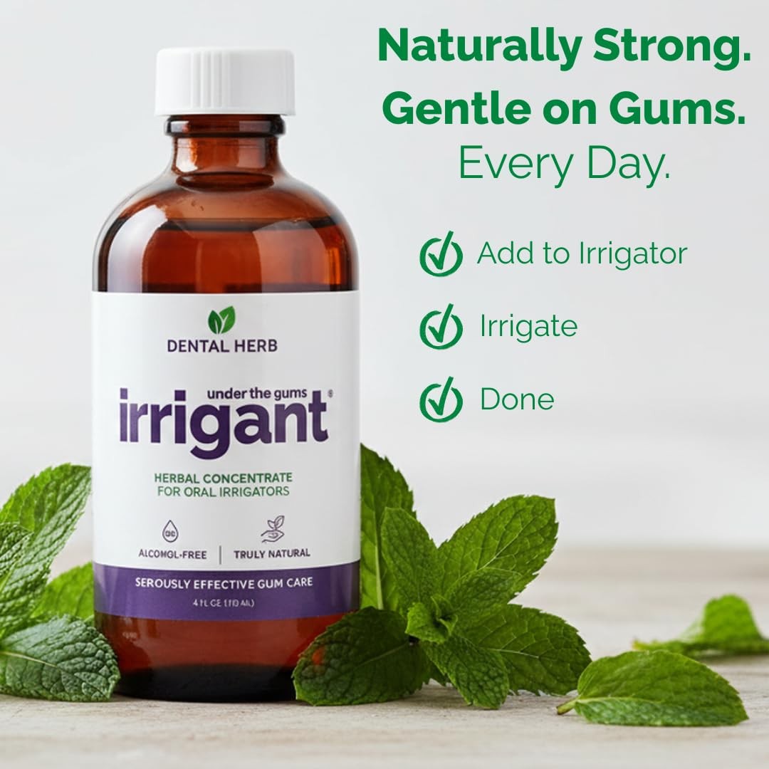 Under The Gums Irrigant Solution – Alcohol-Free, Vegan Herbal Solution for Wa…