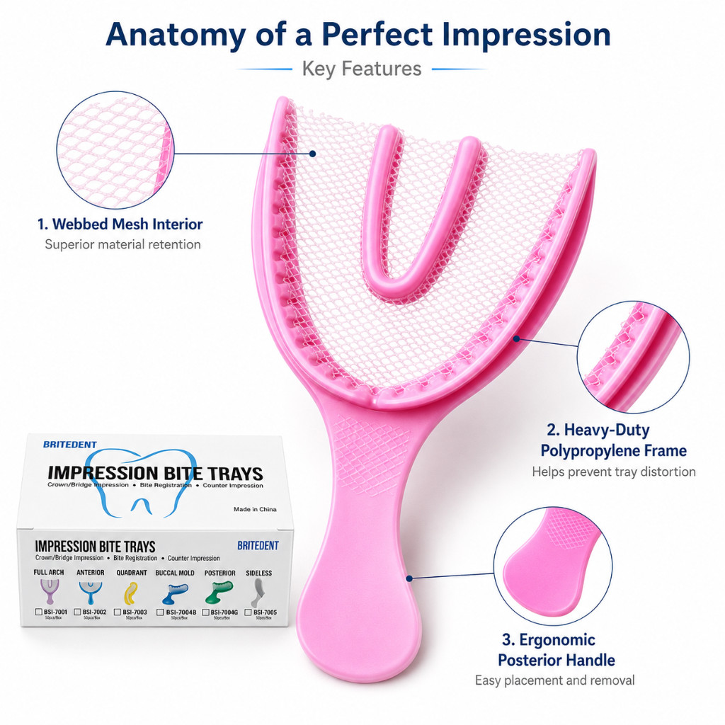 Dental Impression Bite Registration Triple Trays Mold (Choose Size & Quantity)